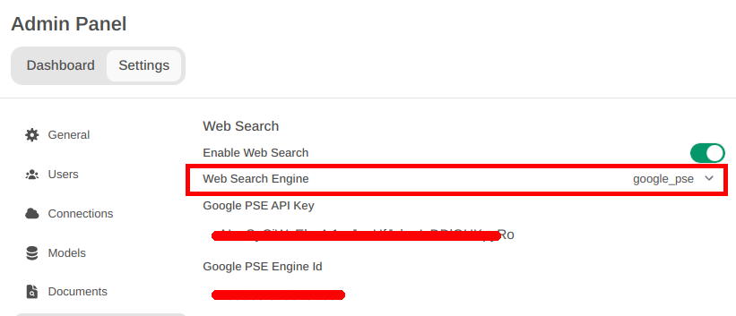 Open WebUI Admin pannel